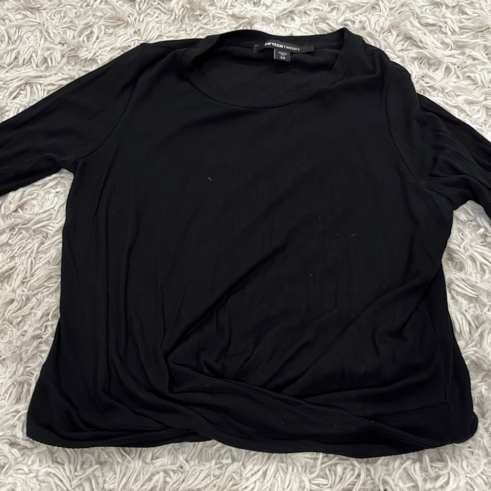 Fifteen twenty fitted long sleeve with knitted bottom